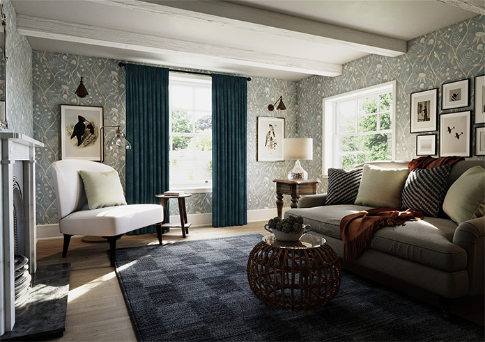 Florence Faux Suede, Ink Blue - Made to Measure Curtains - Image 7